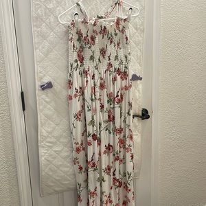 Long Strapless Silky Rose Sundress